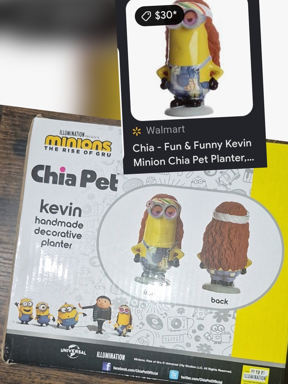 Universal Yellow & Blue Kevin Minion Chia Pet Planter